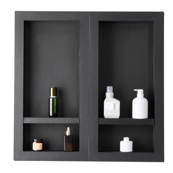 Brusniche Indbygget Væghylde, 40,6 x 81,3 cm, Ideel til Badeværelse, Dobbeltplads Design