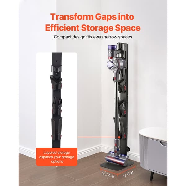 Dyson Multi-Models Pölynimurin Teline, Vakaa Säilytysteline, Musta