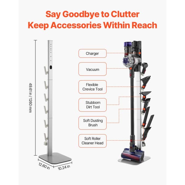 Dammsugarstativ för Dyson Multi-Models, Stabil Förvaringskonsol Hållare, Grå Färg