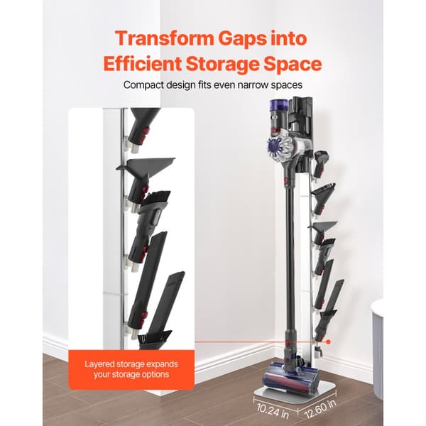 Dammsugarstativ för Dyson Multi-Models, Stabil Förvaringskonsol Hållare, Grå Färg