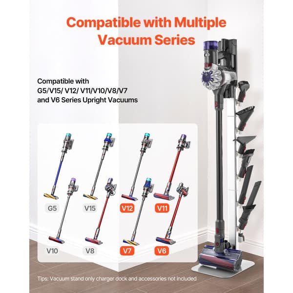 Dammsugarstativ för Dyson Multi-Models, Stabil Förvaringskonsol Hållare, Grå Färg