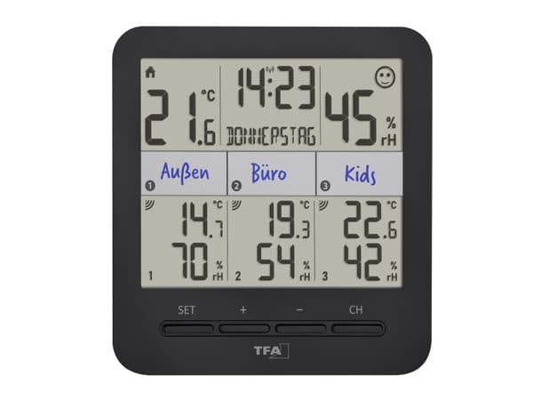 TFA Dostmann KLIMA@HOME 2 trådløs termo/hygrometer svart (30.3075.01)