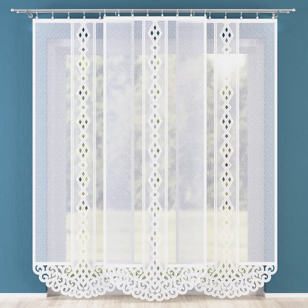 WIOLA Færdigfremstillet jacquardpanel, bredde 90 x højde 250 cm, farve 001 hvid WIOLA0