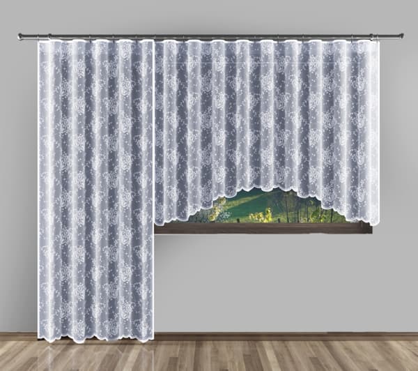 HANA Færdigfremstillet jacquardgardin, bredde 150 x højde 250 cm, hvid 001 510090