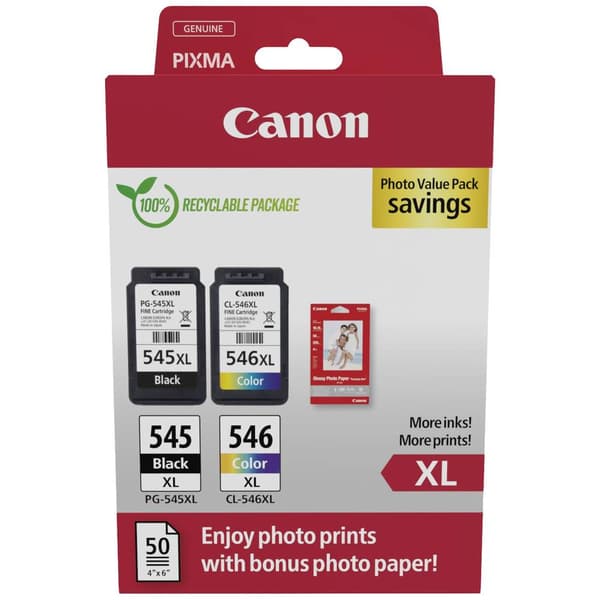 Canon Bläck PG-545XL/CL-546XL Photo Value Pack Original 2-pack Svart, Cyan, Magenta, Gul 8286B011