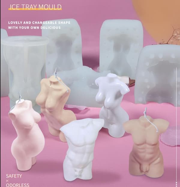 staty Människokropp Silikonform mold Stearinljus Plaster Candle