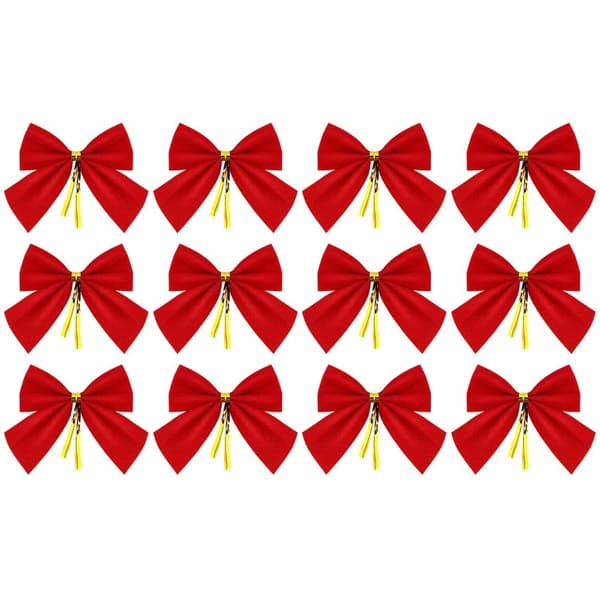INF Julerosetter juledekoration rød 12-pak