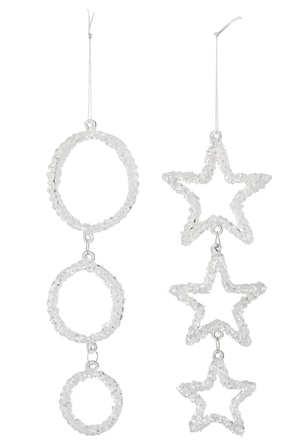 Smukke ophæng med cirkler i hvid glitter