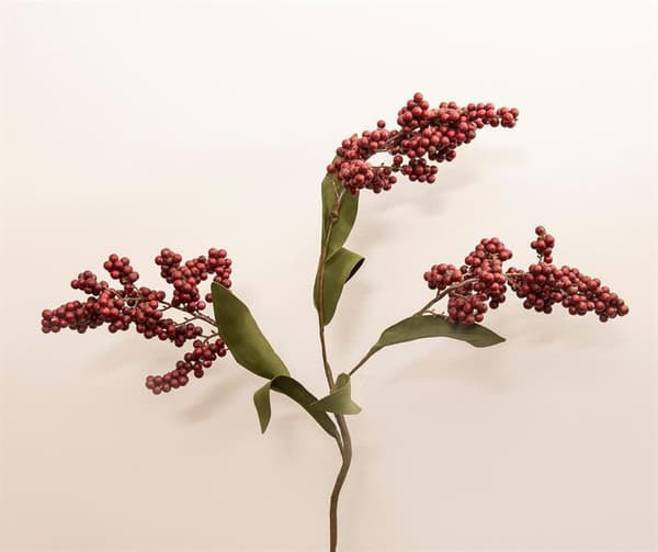 Kunstig blomst, i bordeaux med hver 3 grene
