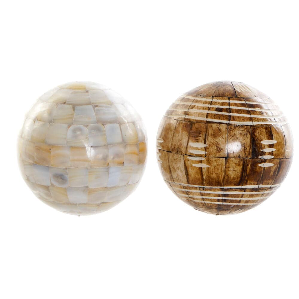 Dekorationsboll DKD Home Decor Pärlemor (2 pcs) (10 x 10 x 10 cm)