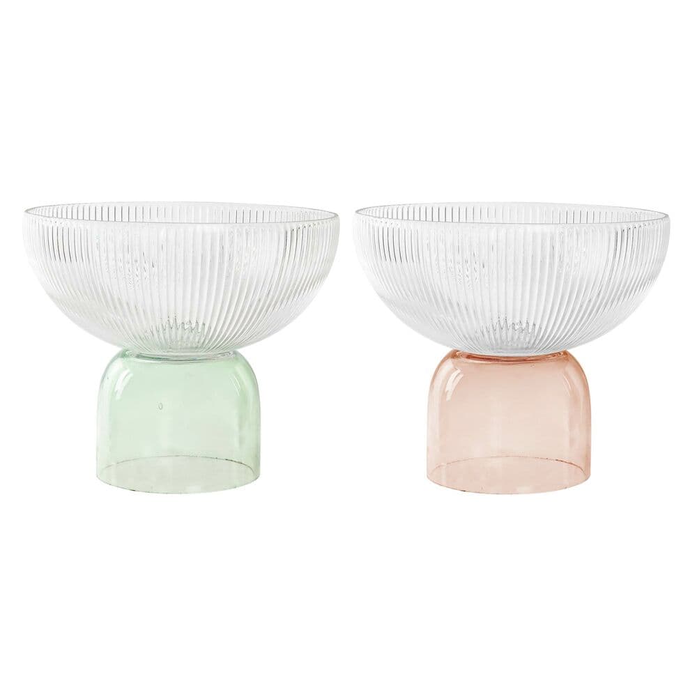 Bordsdekoration DKD Home Decor Glas Orange Grön (22 x 22 x 19 cm) (2 antal)