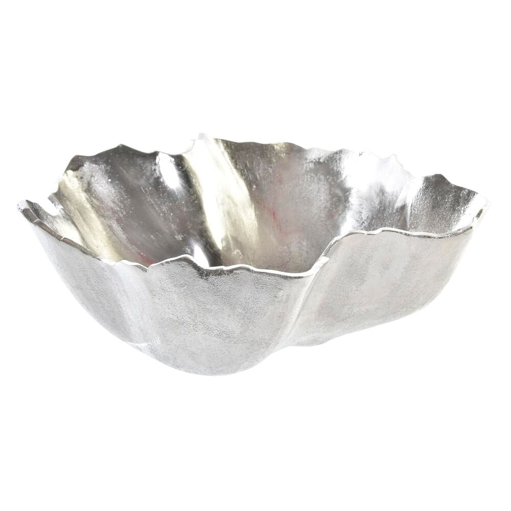 Bordsdekoration DKD Home Decor Silvrig Aluminium Löv av en växt (34 x 32 x 14 cm)
