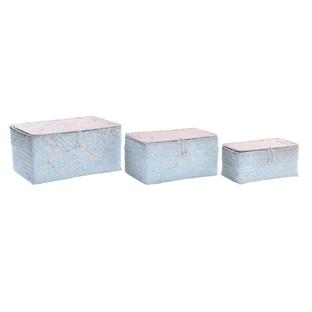 Korg - set DKD Home Decor Polyester Fibrer Boho Medelhavs (35 x 23 x 18 cm)