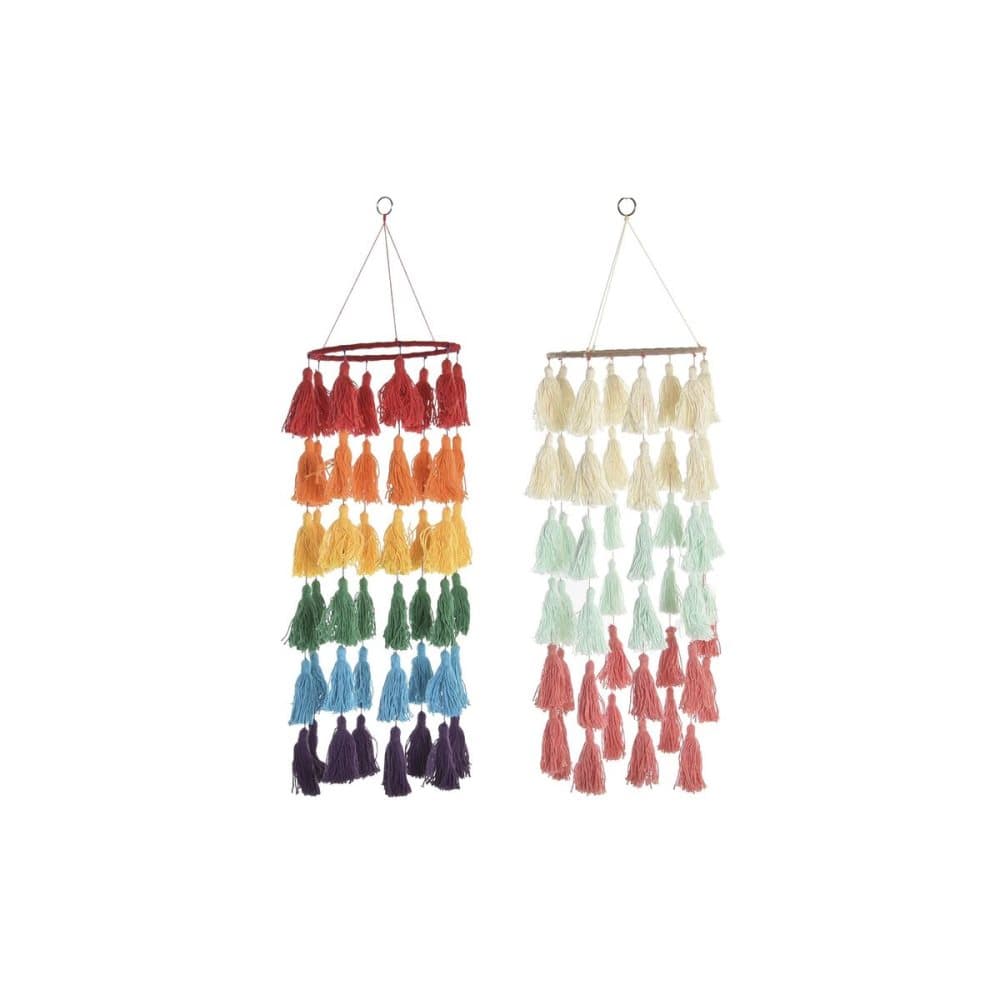 Hängdekoration DKD Home Decor Polyester Bomull Boho (16 x 16 x 60 cm) (2 antal)