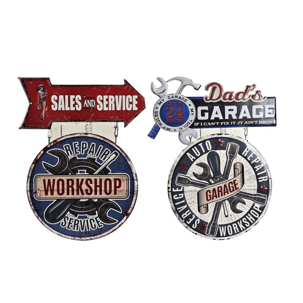 Väggdekoration DKD Home Decor Garage Metall (40 x 1 x 50 cm) (2 antal)