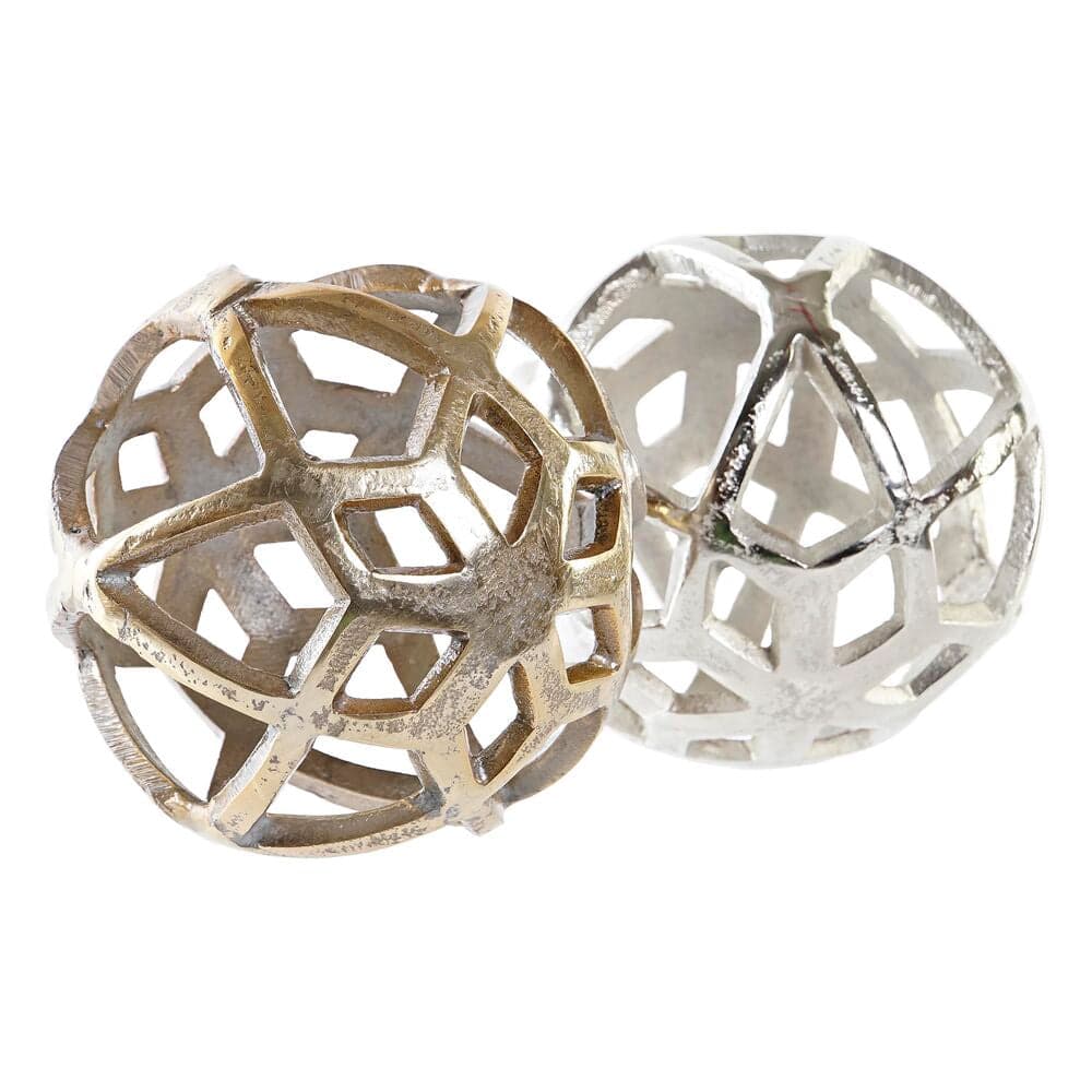 Dekorationsboll DKD Home Decor Aluminium (12 x 12 x 12 cm) (2 antal)