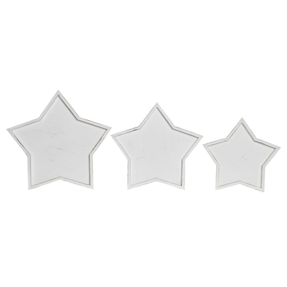Bordsdekoration DKD Home Decor Trä Vit (57 x 54 x 3 cm) (3 Delar)