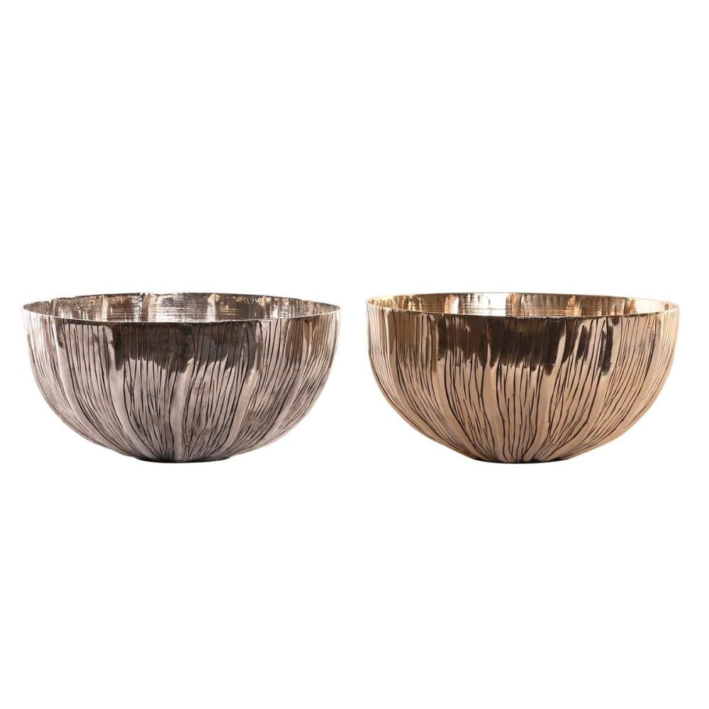 Bordsdekoration DKD Home Decor Silvrig Gyllene Aluminium Modern (27 x 27 x 13 cm) (2 antal)