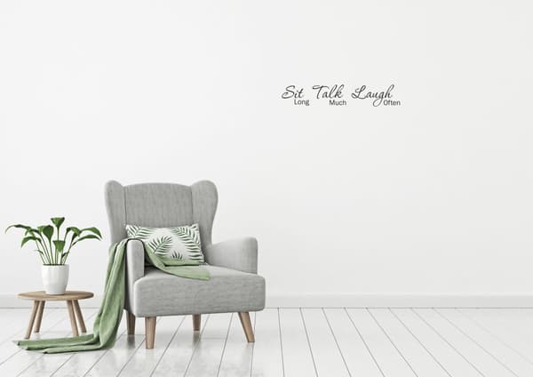 Wall Decal Sit Talk Laugh 56x10cm Black