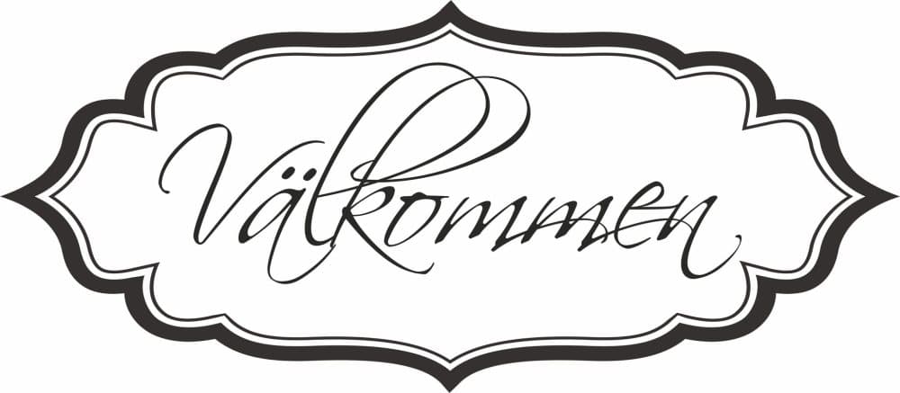 Väggord Välkommen 55x24cm Svart