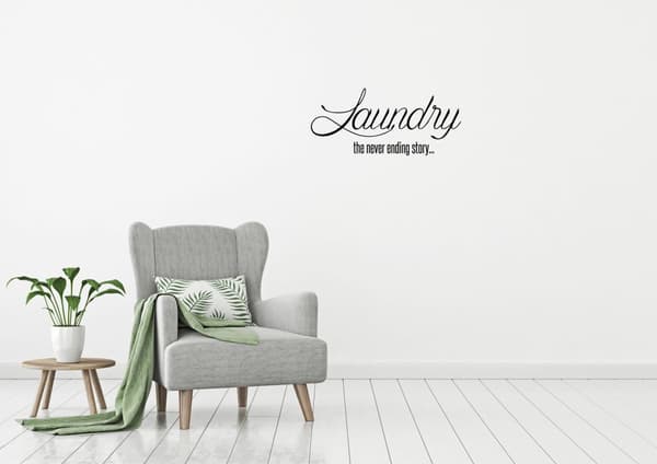 Wall Decal Laundry 55x25 Black