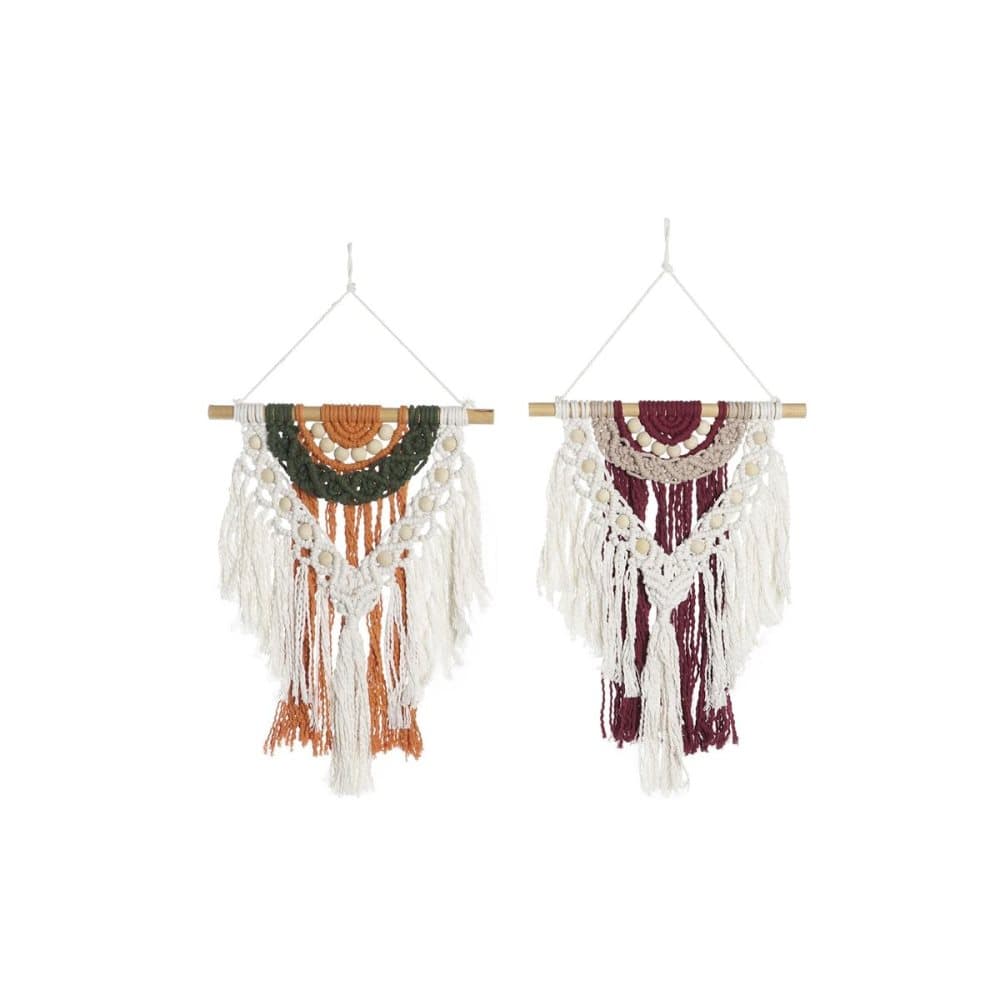 Hängdekoration DKD Home Decor Makramé Boho (30 x 1 x 57 cm) (2 antal)