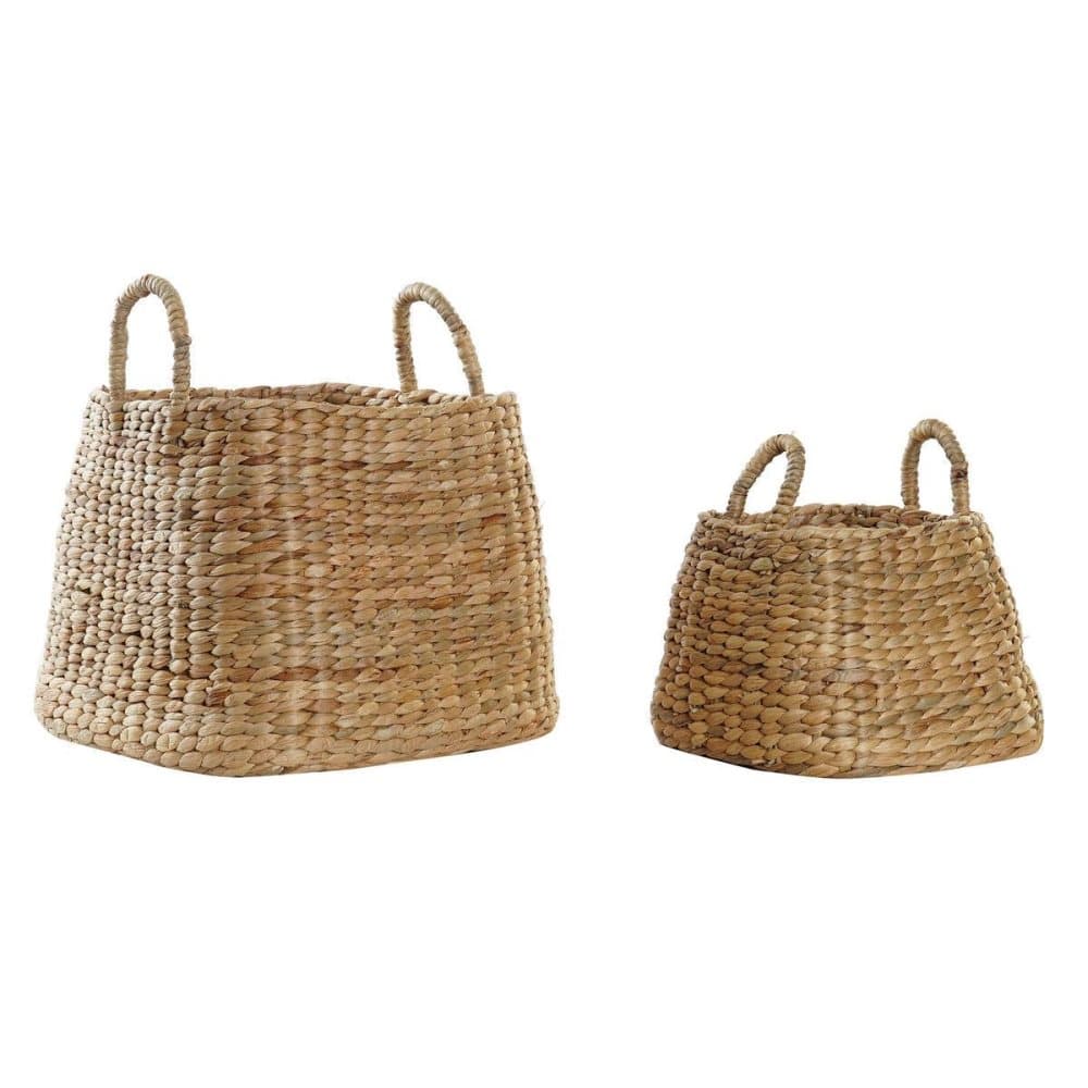 Korg - set DKD Home Decor Naturell Naturliga fibrer Boho (37 x 37 x 30 cm)