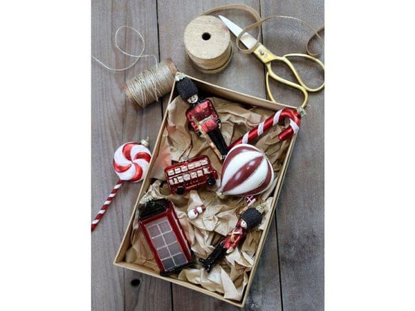 Hot air balloon with snowman for hanging - 2 Pack