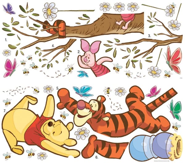 Nalle Puh Svingar för att få honung Gigant Wallsticker