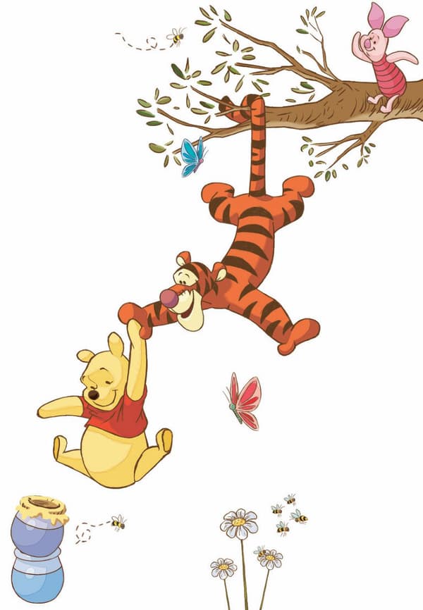 Nalle Puh Svingar för att få honung Gigant Wallsticker