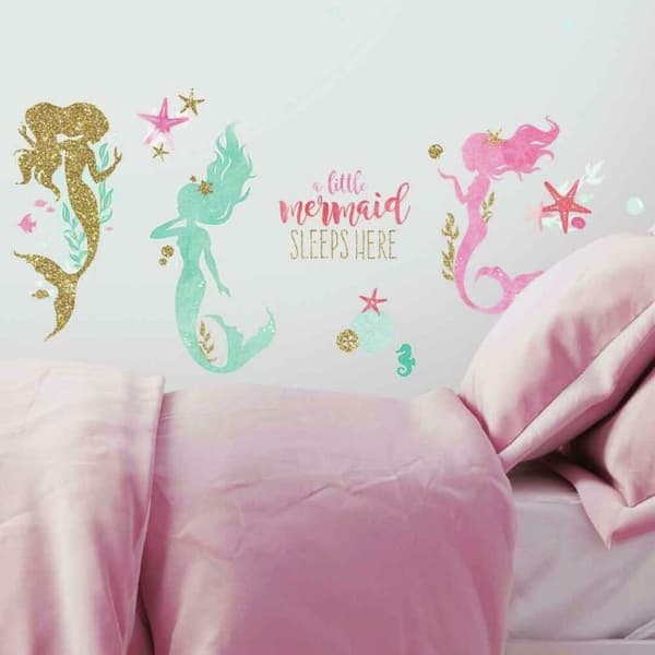 Havfrue glitter wallstickers