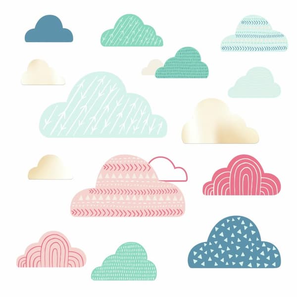 Vilda och fria moln wallstickers med spegel