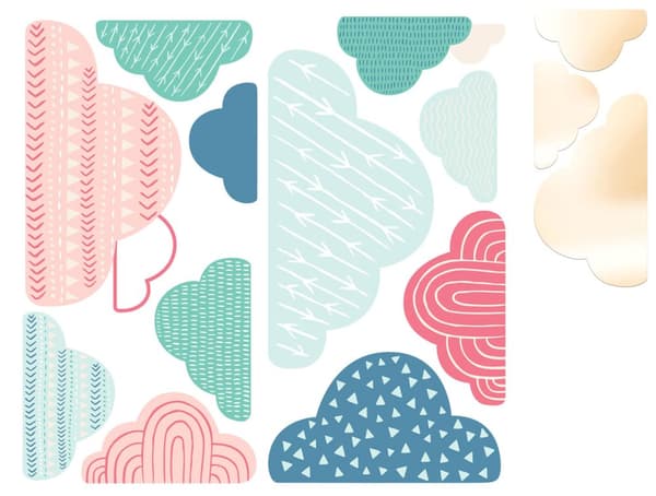 Vilda och fria moln wallstickers med spegel