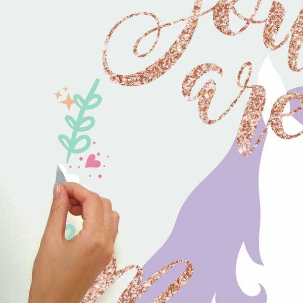 Unicorn ''You are Magic'' Gigant Wallsticker med glitter