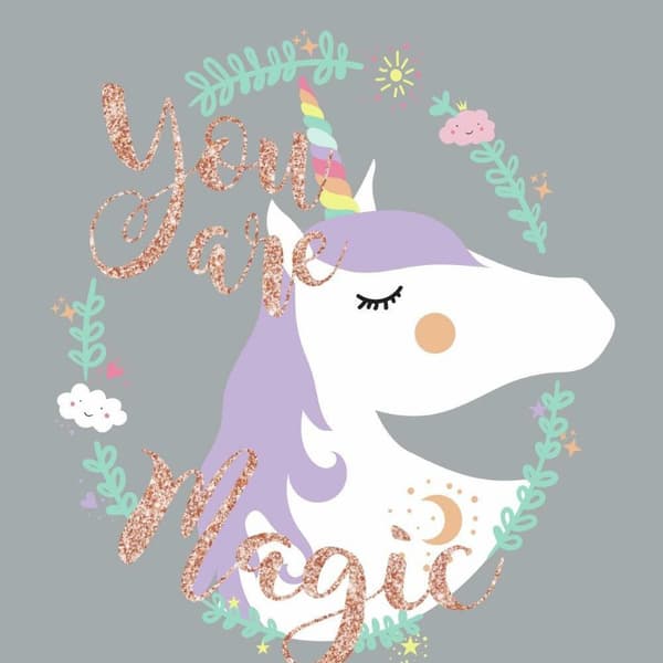 Unicorn ''You are Magic'' Gigant Wallsticker med glitter