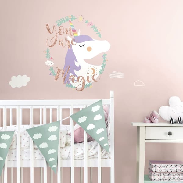 Unicorn ''You are Magic'' Gigant Wallsticker med glitter