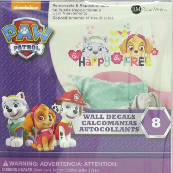 Paw Patrol Skye och Everest Be Happy Wallstickers