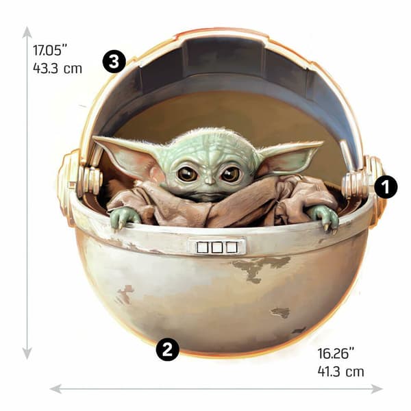 Star Wars Mandalorian - Painted Baby Yoda Wallstickers