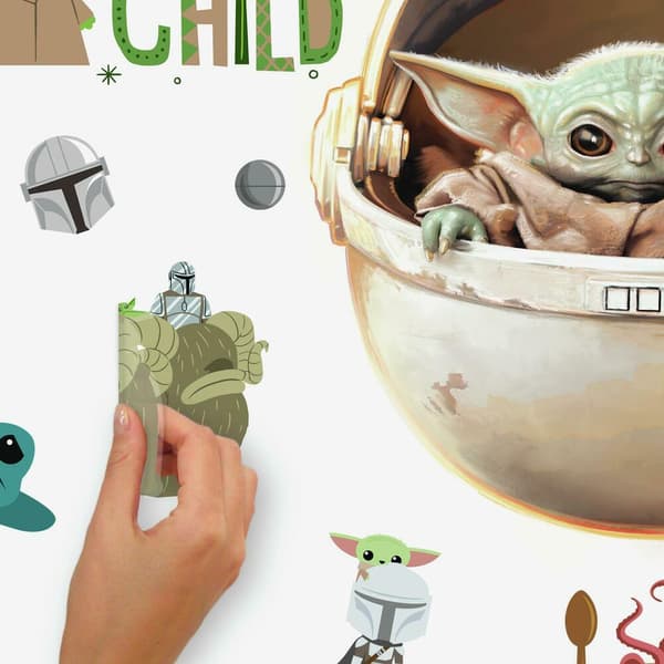 Star Wars Mandalorian - Painted Baby Yoda Wallstickers