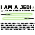Miniatyrbild 4 av 7: Star Wars ''I AM A JEDI, Like my father before me'' Wallstickers