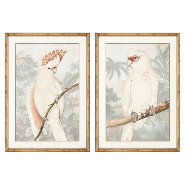 Tavla DKD Home Decor Papegoja Tropiskt 50 x 3 x 70 cm (2 antal)