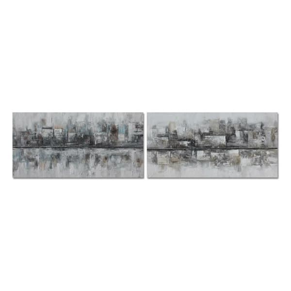 Tavla DKD Home Decor 120 x 2,8 x 60 cm Abstrakt Loft (2 antal)