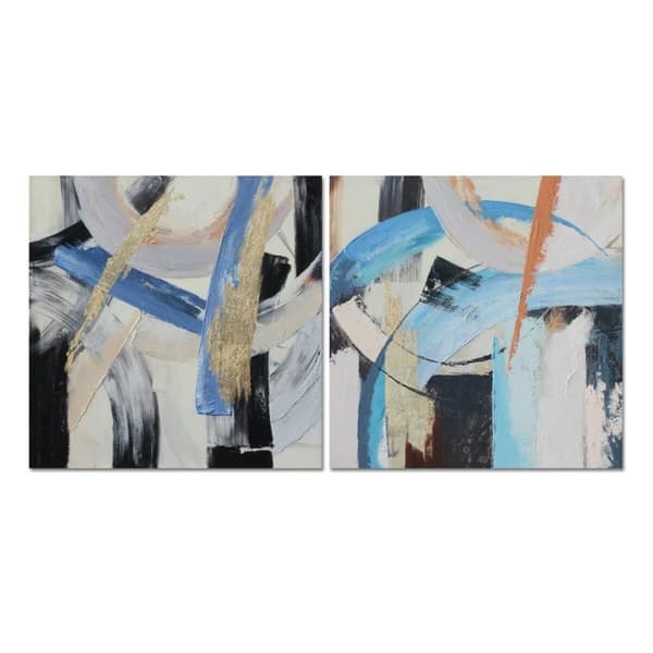 Tavla DKD Home Decor 100 x 2,5 x 100 cm 100 x 2,8 x 100 cm Abstrakt Modern (2 antal)