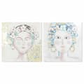 Miniatyrbillede 1 af 3: Maleri DKD Home Decor 100 x 3,5 x 100 cm Dame Skandinavisk (2 enheder)