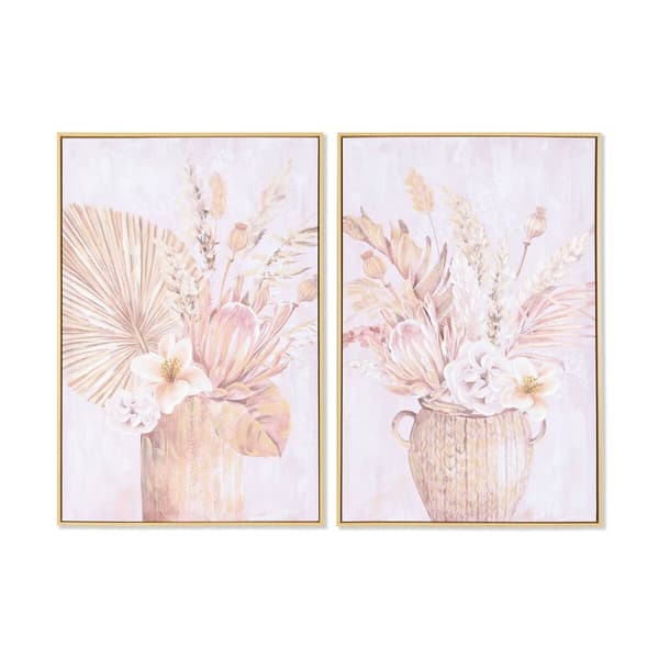 Maleri DKD Home Decor 60 x 3,5 x 90 cm Vase Skandinavisk (2 enheder)