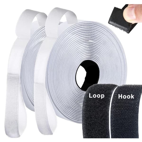 Borrelås med selvklebende tape 2cm x 8m 3cm x 8m - Vit