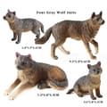 Miniatyrbillede 6 af 6: INF Realistisk Wolf Figure Sæt med 4 stykker Gray Wolf