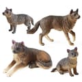 Miniatyrbillede 1 af 6: INF Realistisk Wolf Figure Sæt med 4 stykker Gray Wolf