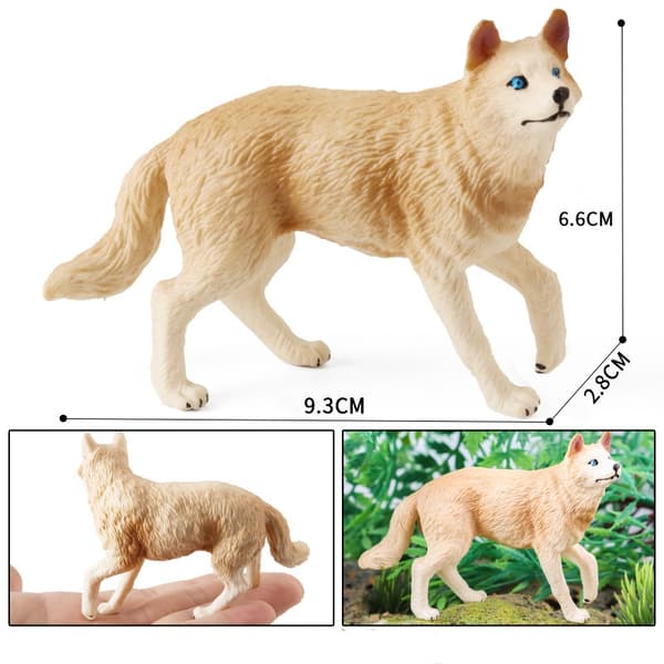 INF Realistisk ulvefigursett med 4 deler White Wolf