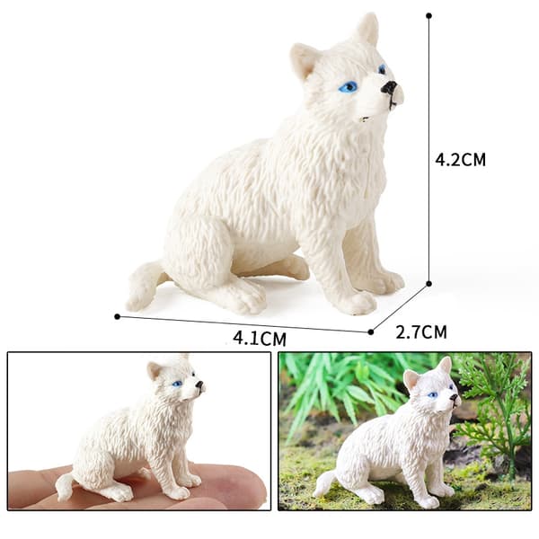 INF Realistisk Wolf Figure Sæt med 4 stykker Snow Wolf